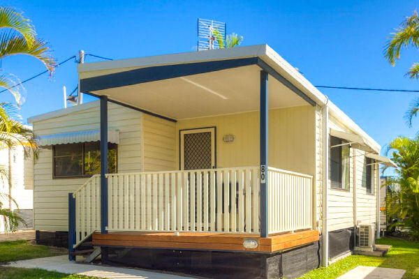 Outside view of a 2 bedroom Holiday Home at Alex Beach Cabins