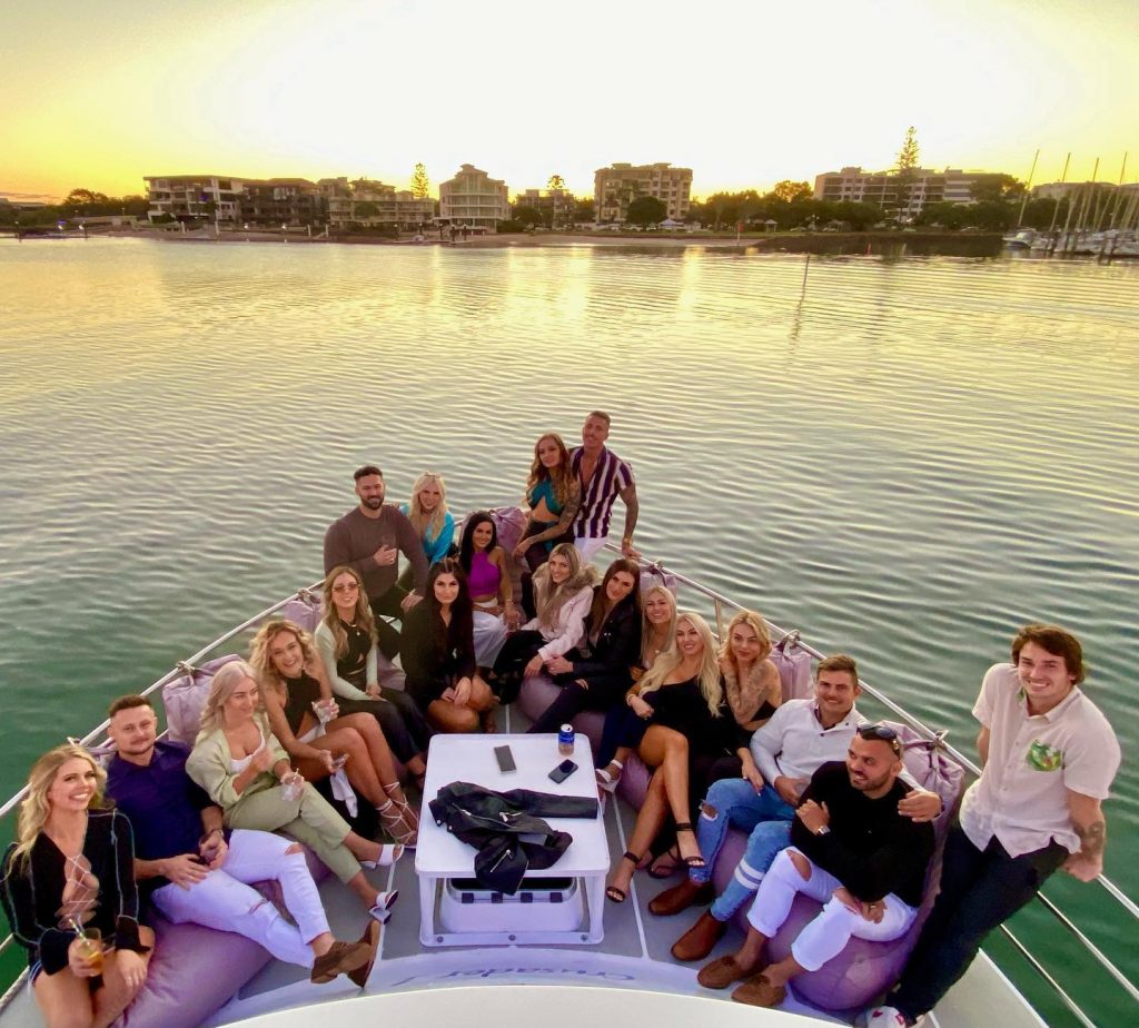 Group of people on Sunshine Coast Afloat sunset cruise